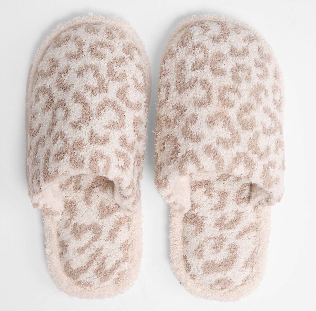 Image of Soft cheetah print slippers