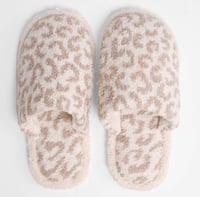 Soft cheetah print slippers