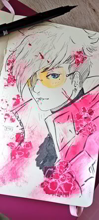 Image 4 of Trigun Original Ink & Watercolor Arts