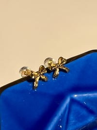 STERLING SILVER BOW-TEA EARRINGS