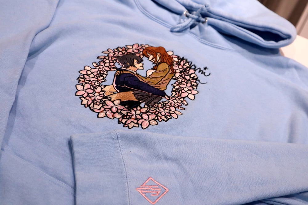 Horimiya Embroidered Collaboration Hoodie (Light Blue) 