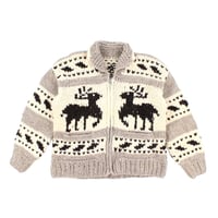 Image 1 of Vintage Deer Cowichan Cardigan - Cream