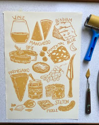 Image 1 of Cheese board A3 Print Yellow