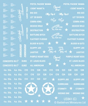 American (Late) Decal Set (US941)