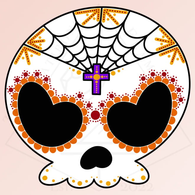 Image of Sugar Skull (Orange) - Sticker