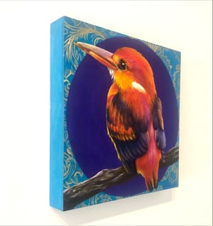 Image of "Kingfisher" Original Oil Painting on Board, Mini 6" x 6"