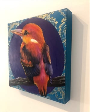 Image of "Kingfisher" Original Oil Painting on Board, Mini 6" x 6"
