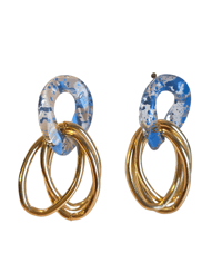 Image 2 of Love Chain Marble Earrings