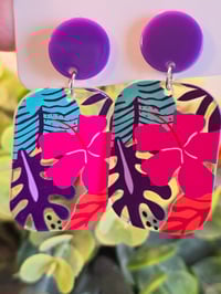Image 3 of Flower Art Design Resin Earrings