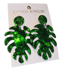 Image 3 of Monster Leaf Earrings Trendy Style