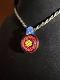 Image 1 of Red daisy pendant with ghost bale