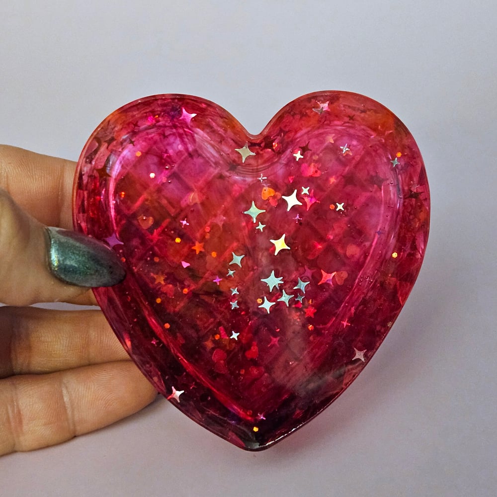 Image of Red/ Magenta Swirl Heart Box- Style #2