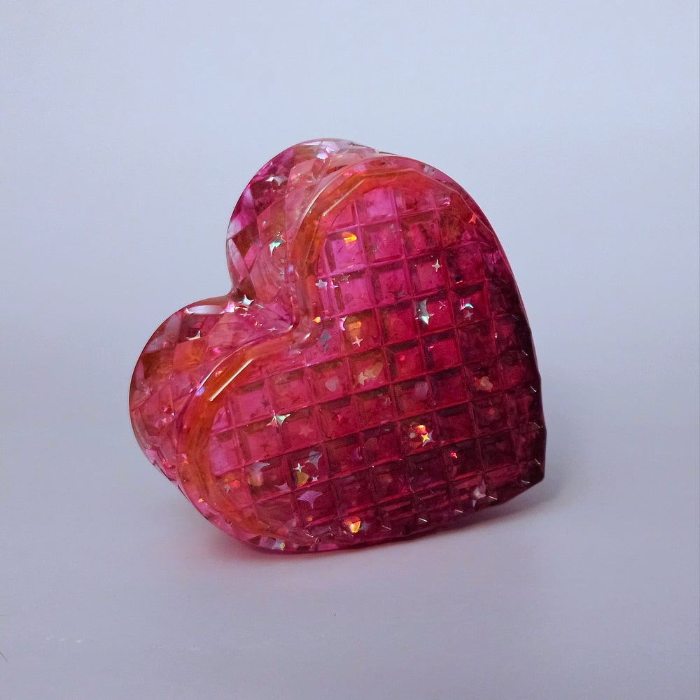Image of Red/ Magenta Swirl Heart Box- Style #2