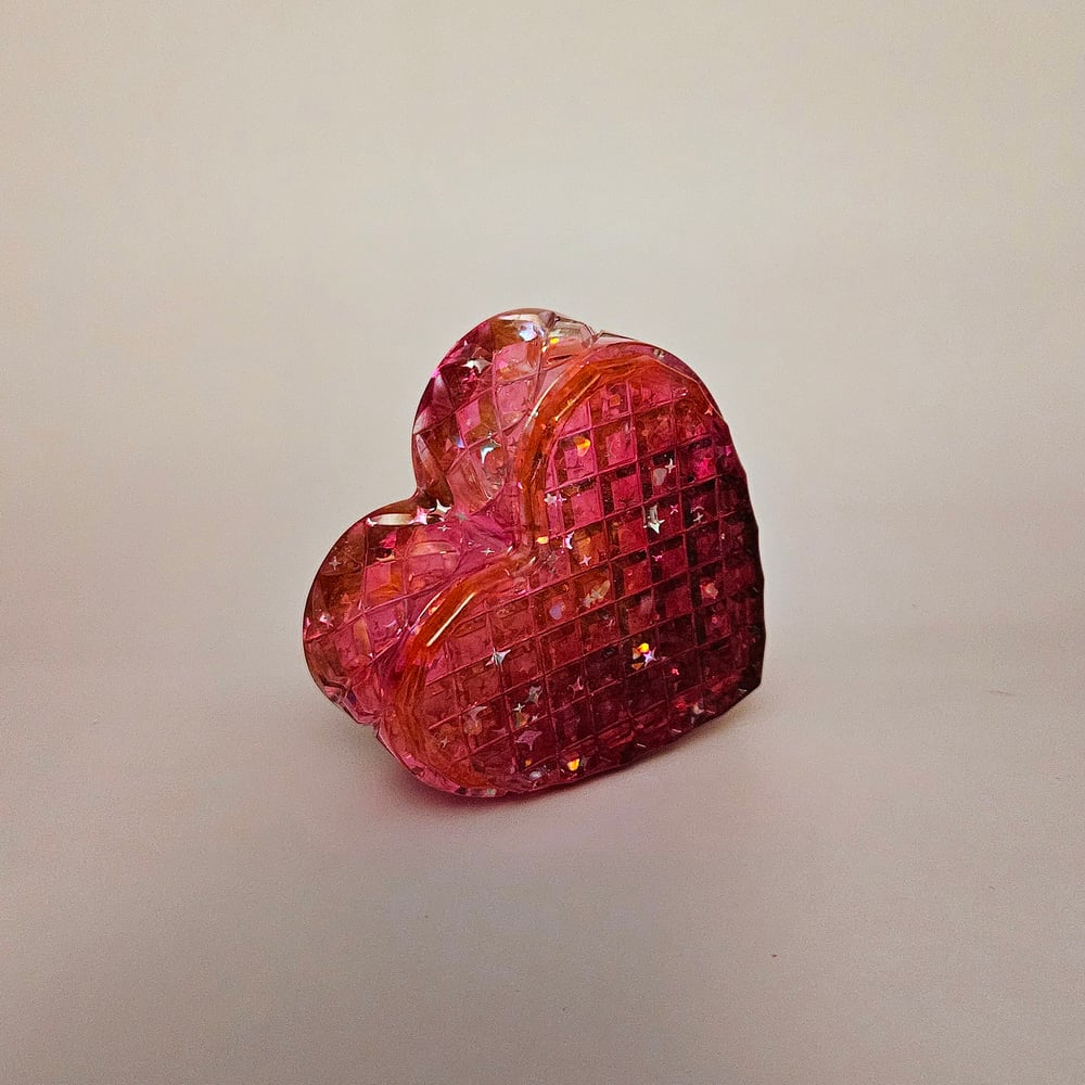 Image of Red/ Magenta Swirl Heart Box- Style #1