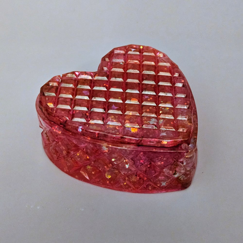 Image of Red/ Magenta Swirl Heart Box- Style #1