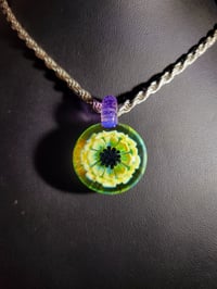 Image 3 of Yellow sunflower pendant with pink slyme bale