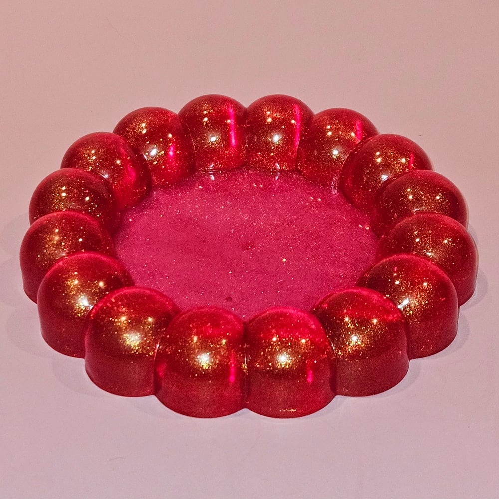 Image of Golden Red Bubble Coaster 