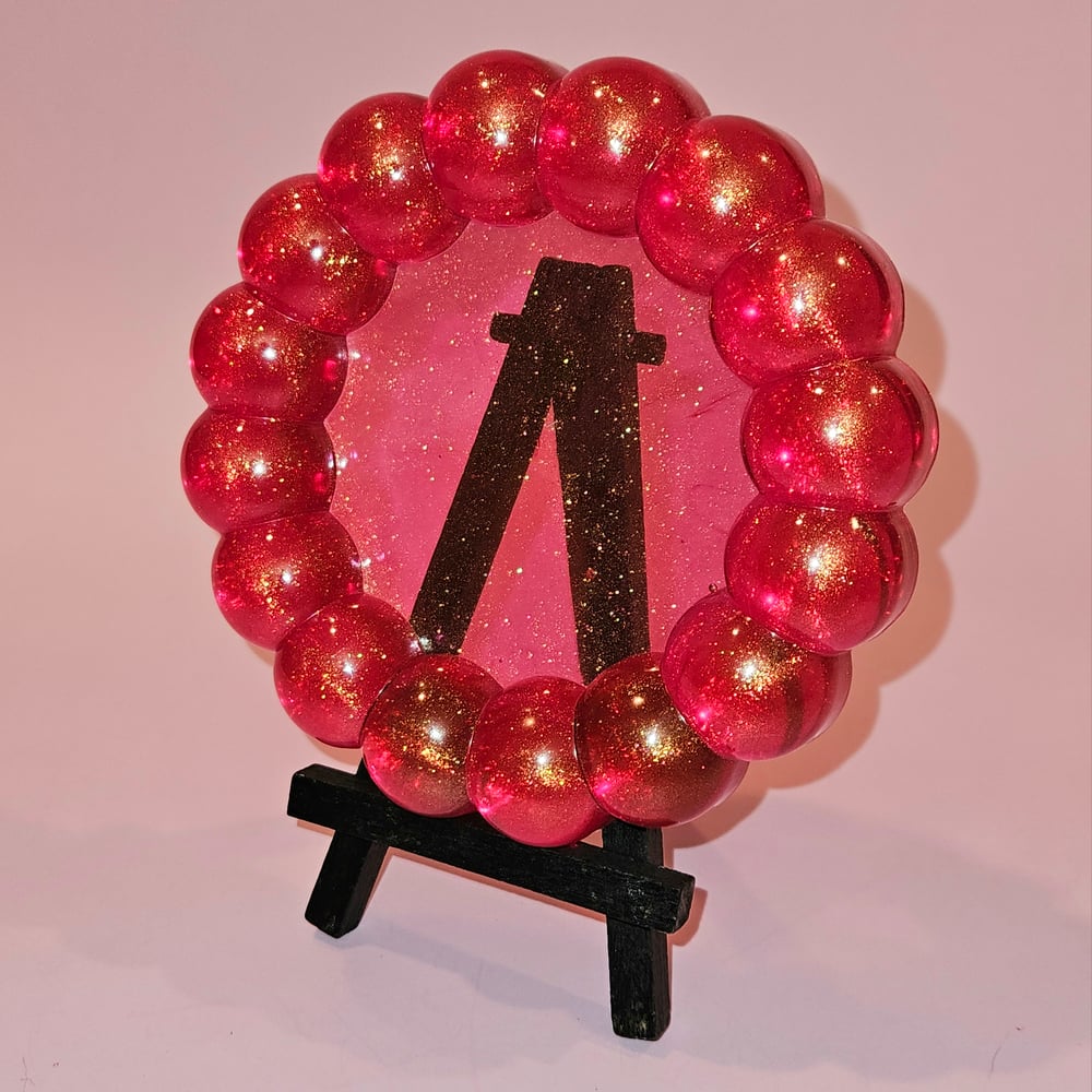 Image of Golden Red Bubble Coaster 