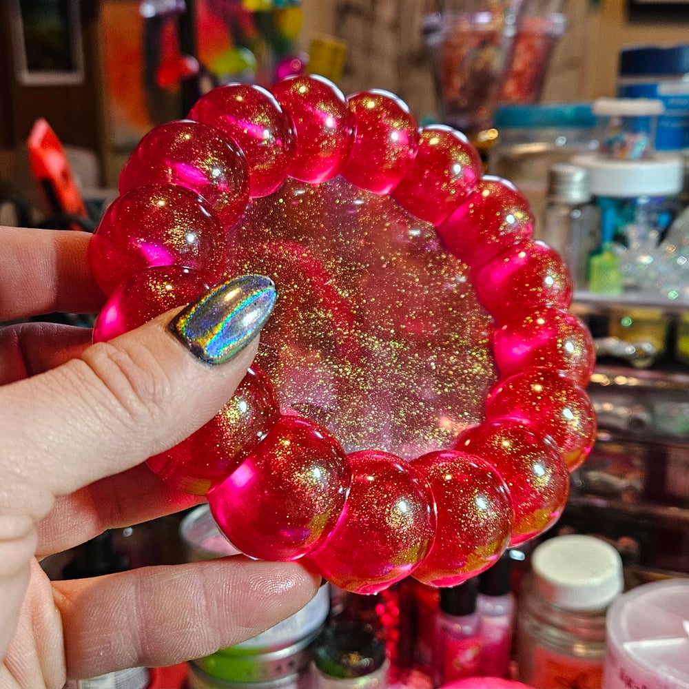 Image of Golden Red Bubble Coaster 