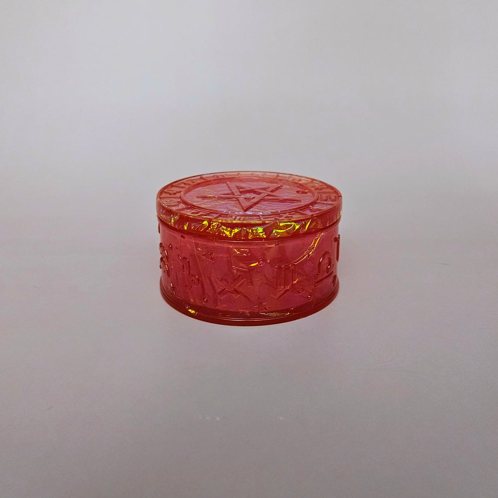 Image of Red Crushed Opal Zodiac/ Pentagram Box
