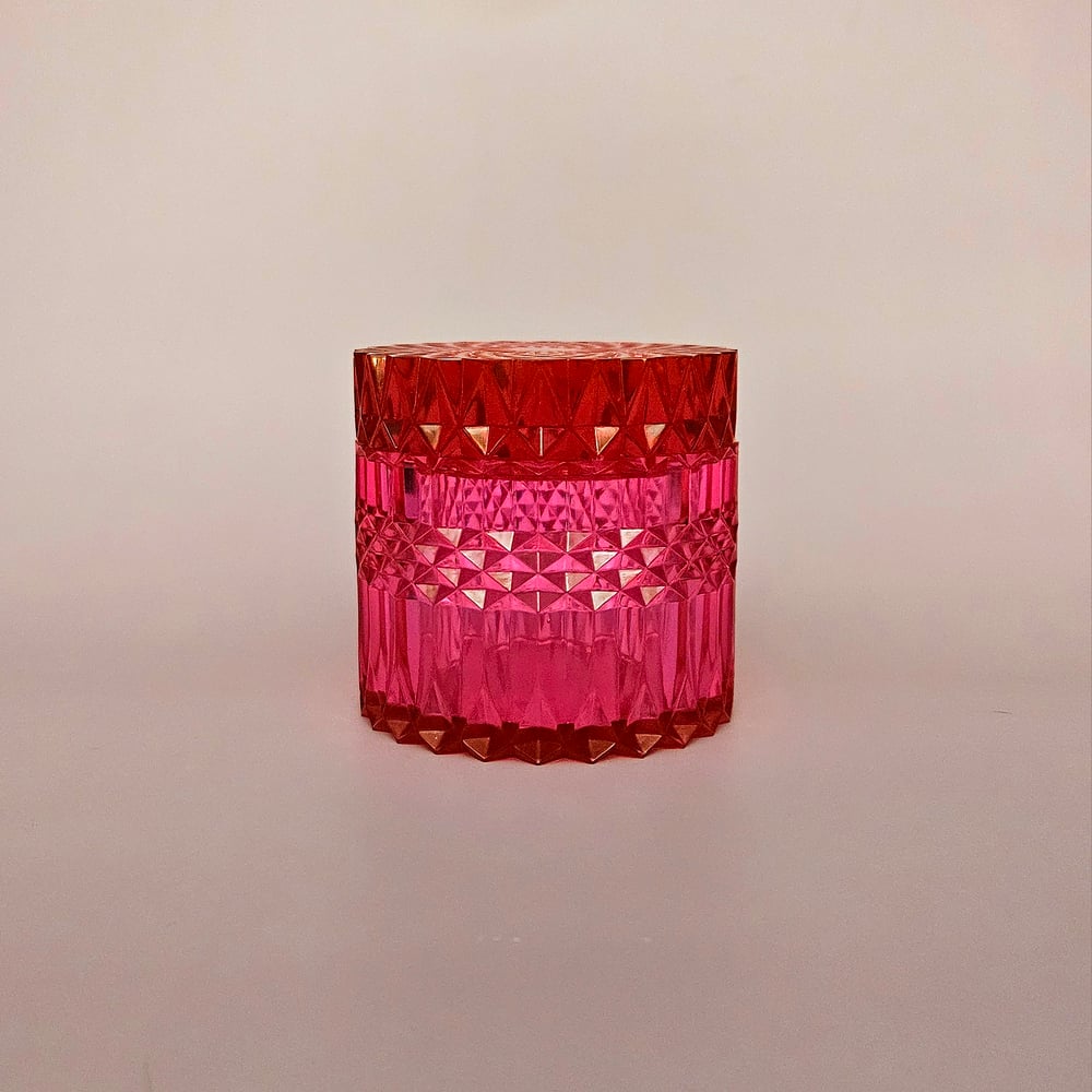 Image of Magenta/Neon Pink Diamond Cut Jar