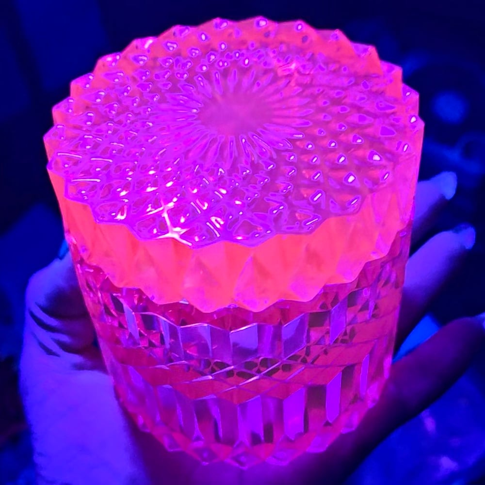 Image of Magenta/Neon Pink Diamond Cut Jar