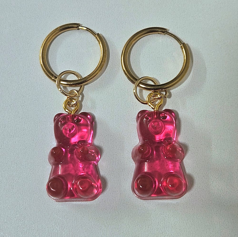 Image of Magenta Gummy Bear Earrings