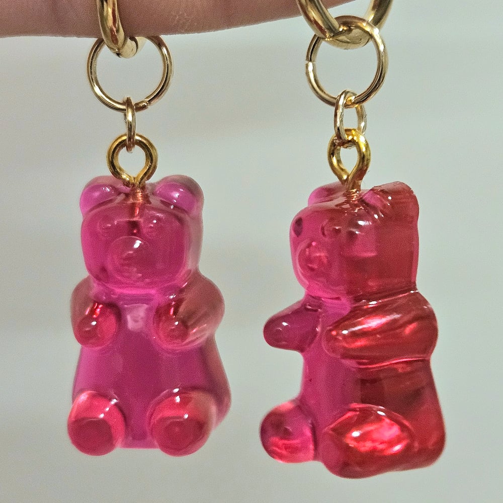 Image of Magenta Gummy Bear Earrings