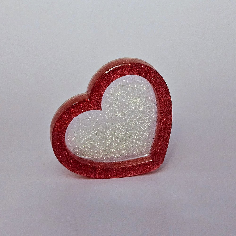 Image of Sparkly Red/ White Mini Heart Tray