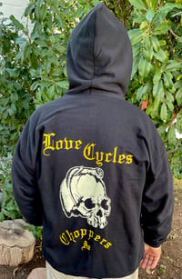 Image 3 of Love Cycles Skull Black Pullover Sweatshirt 