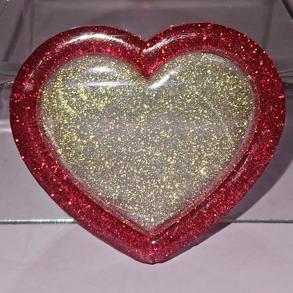 Image of Sparkly Red/ White Mini Heart Tray