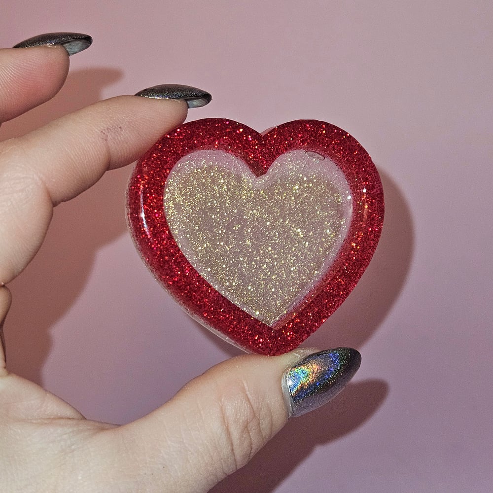Image of Sparkly Red/ White Mini Heart Tray