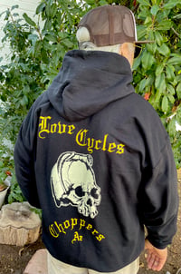 Image 1 of Love Cycles Skull Black Pullover Sweatshirt 