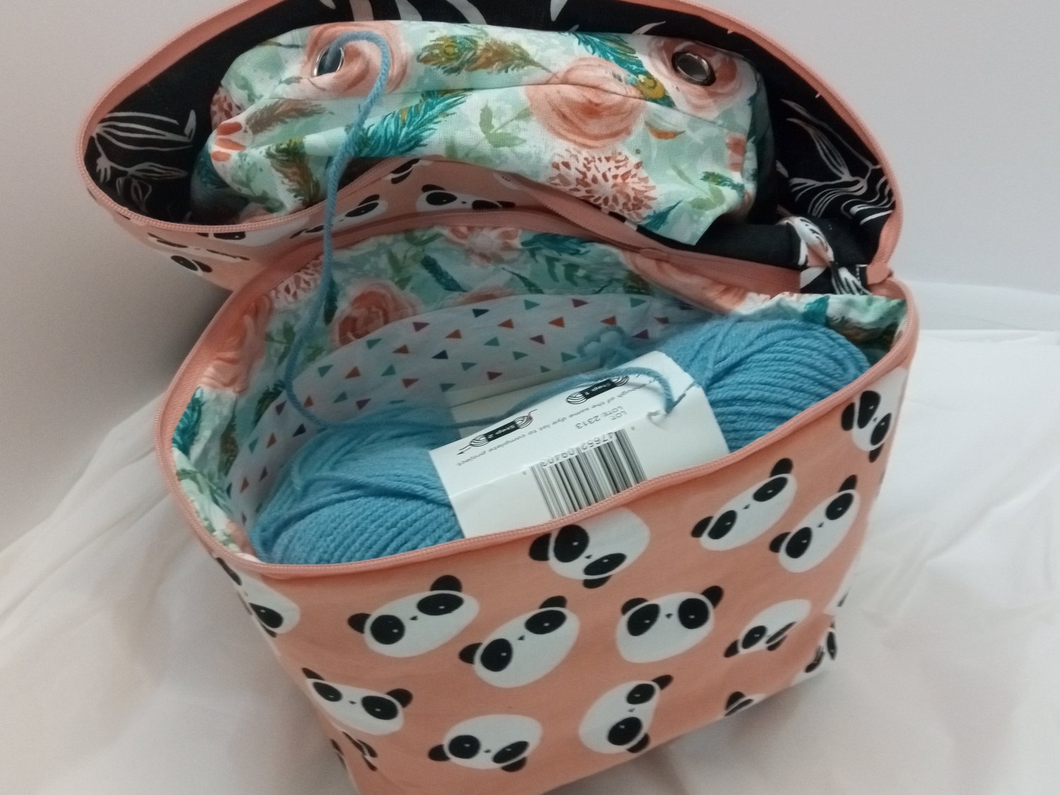 Image of Panda Cross Body Double Decker Project Bag small