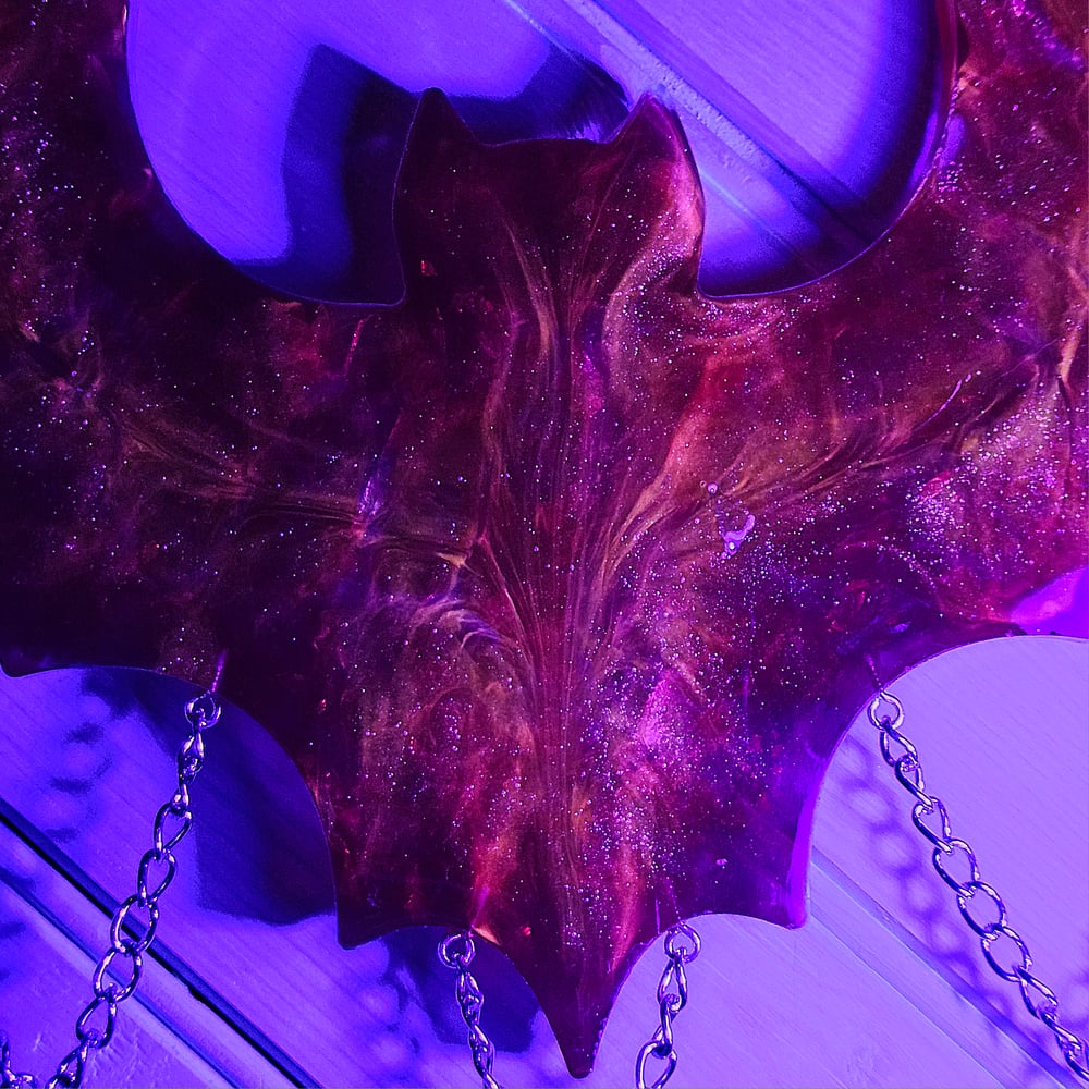 Image of Ruby Red Crushed Opal Bat Wall Art