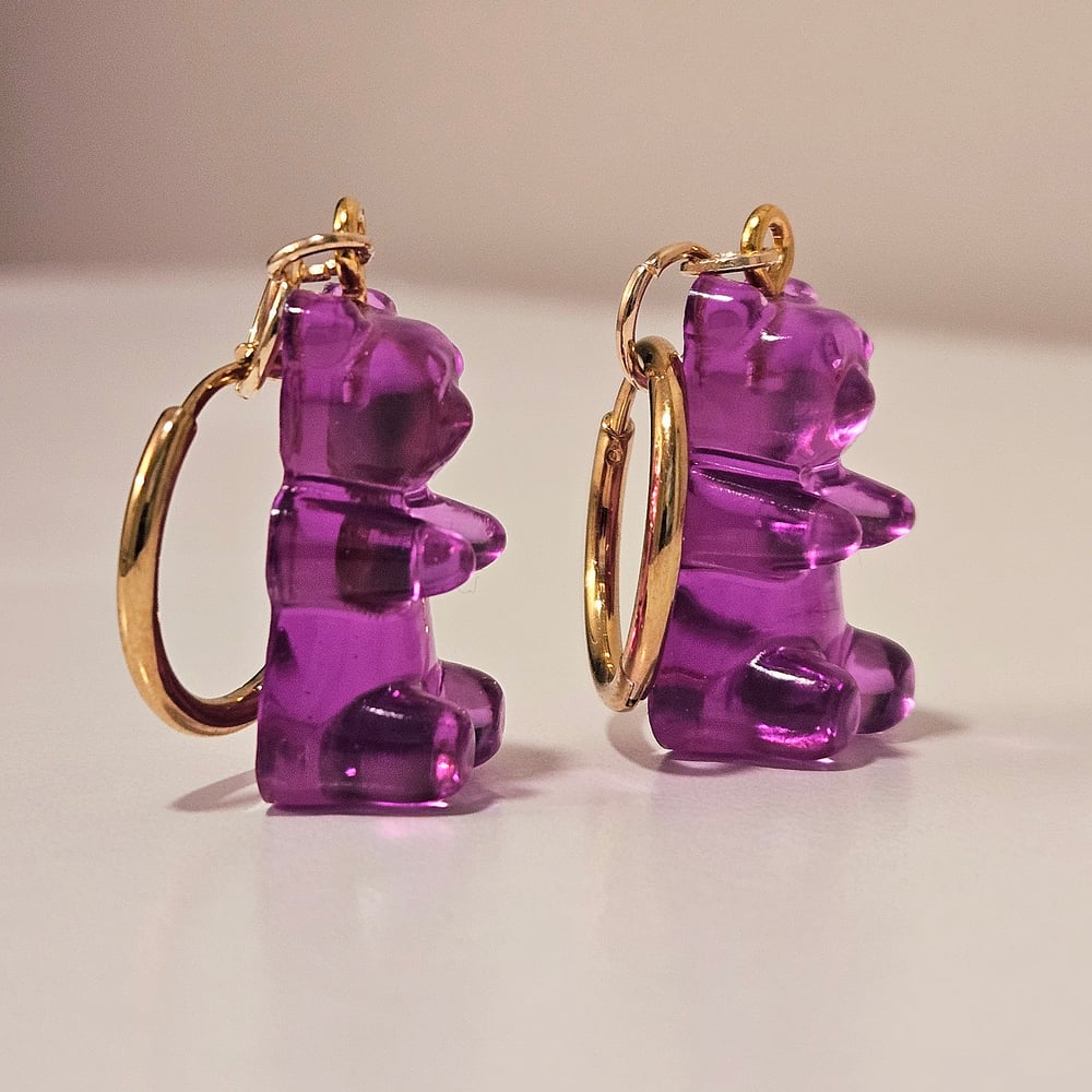 Image of Purple Gummy Bear Earrings