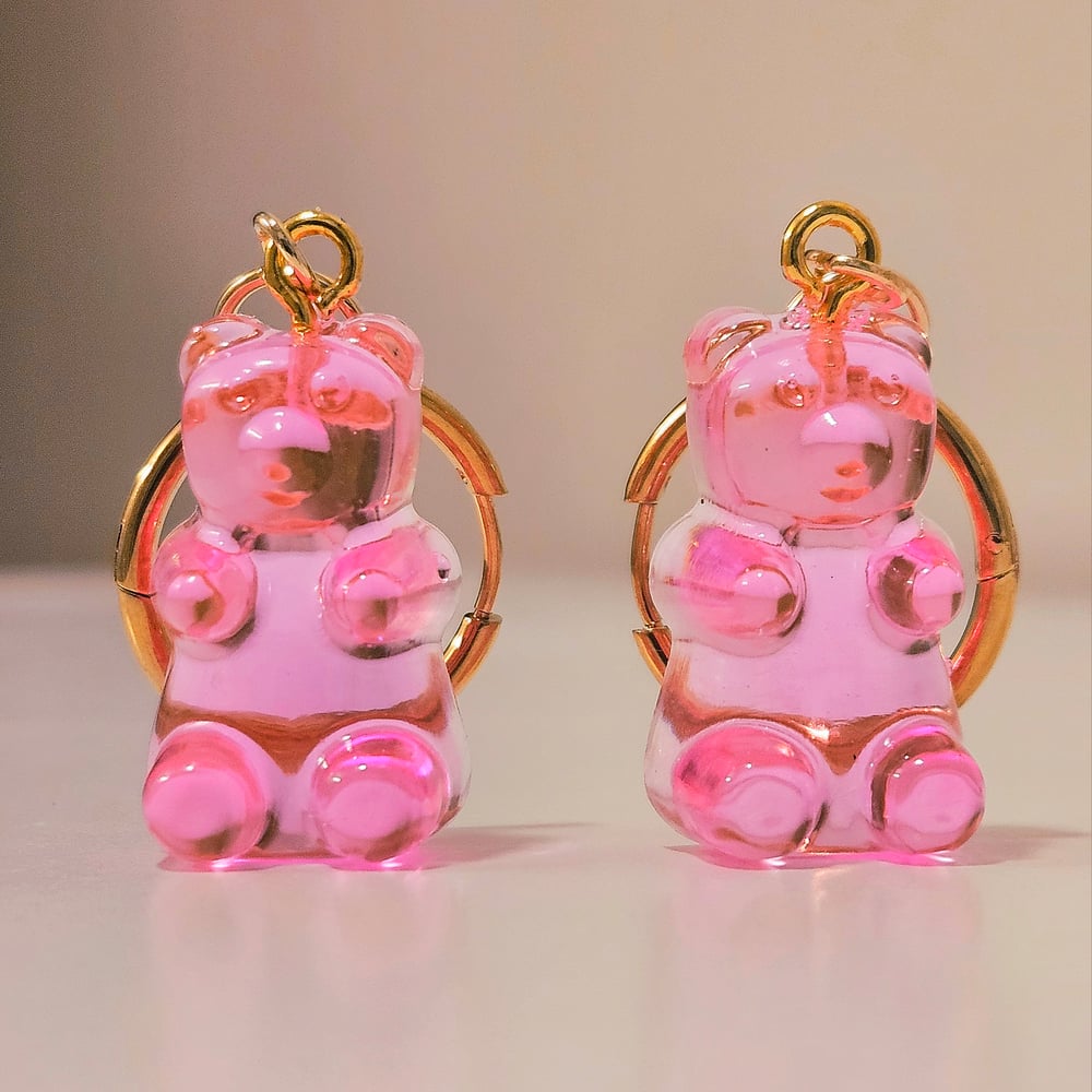 Image of Neon Pink Gummy Bear Earrings