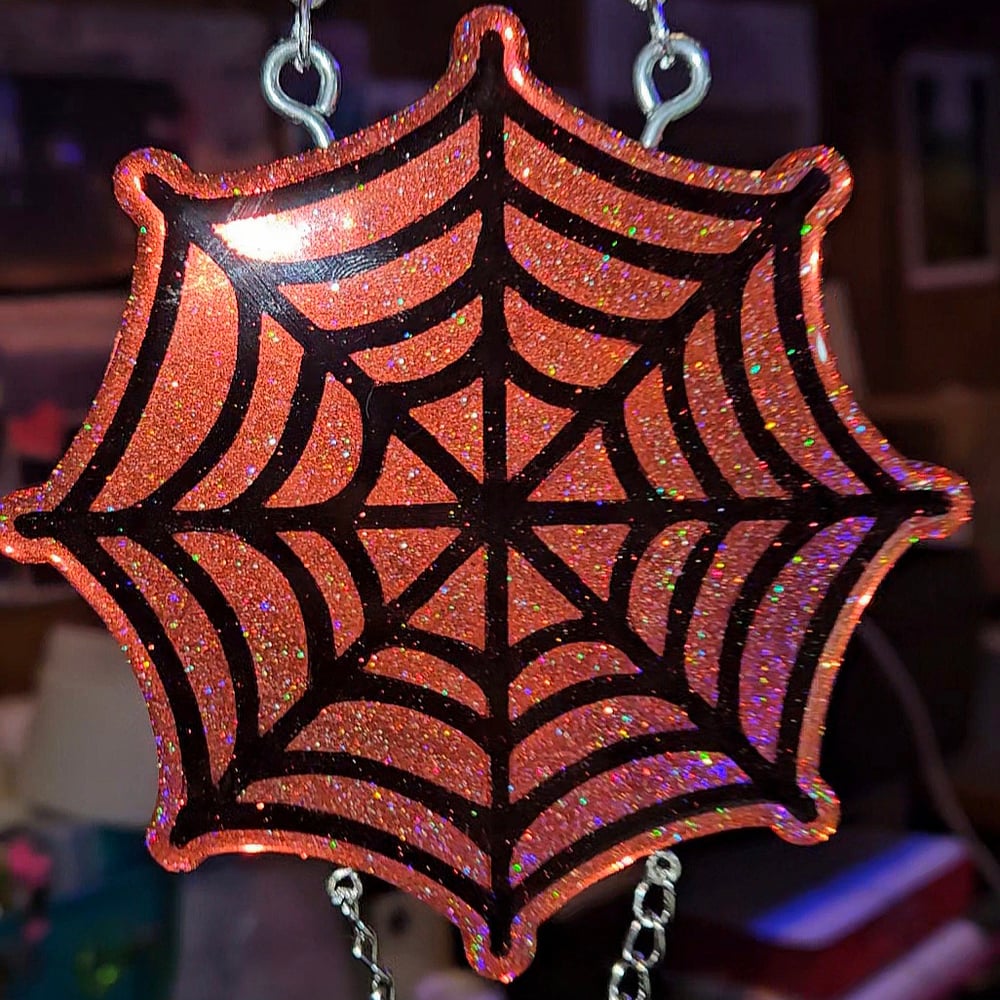 Image of Red Holographic "Caught in my web" Wall Art
