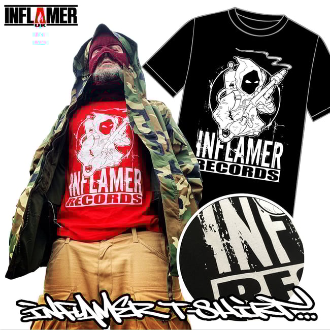 INFLAMER RECORDS TEE (BLACK/RED)