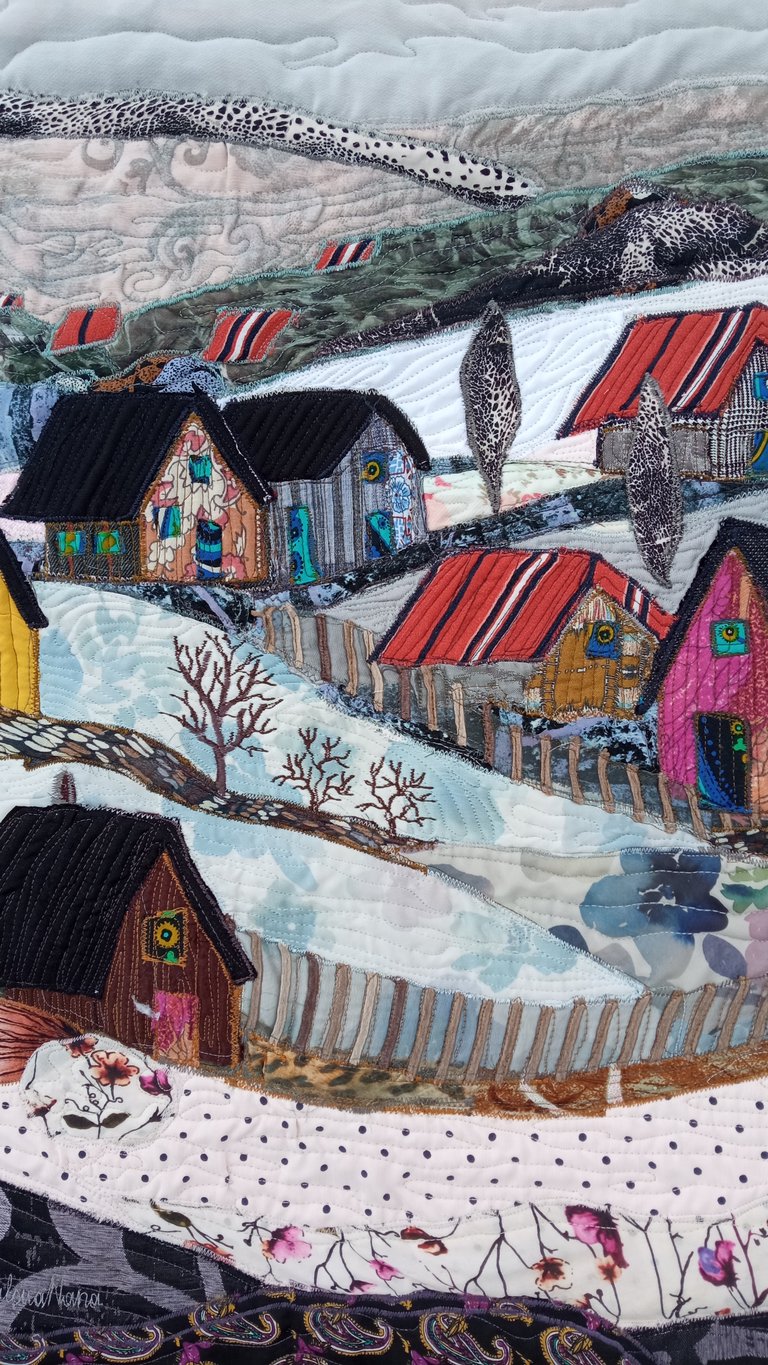 "There will be a day", 82x58 cm, art quilt painting Image 2