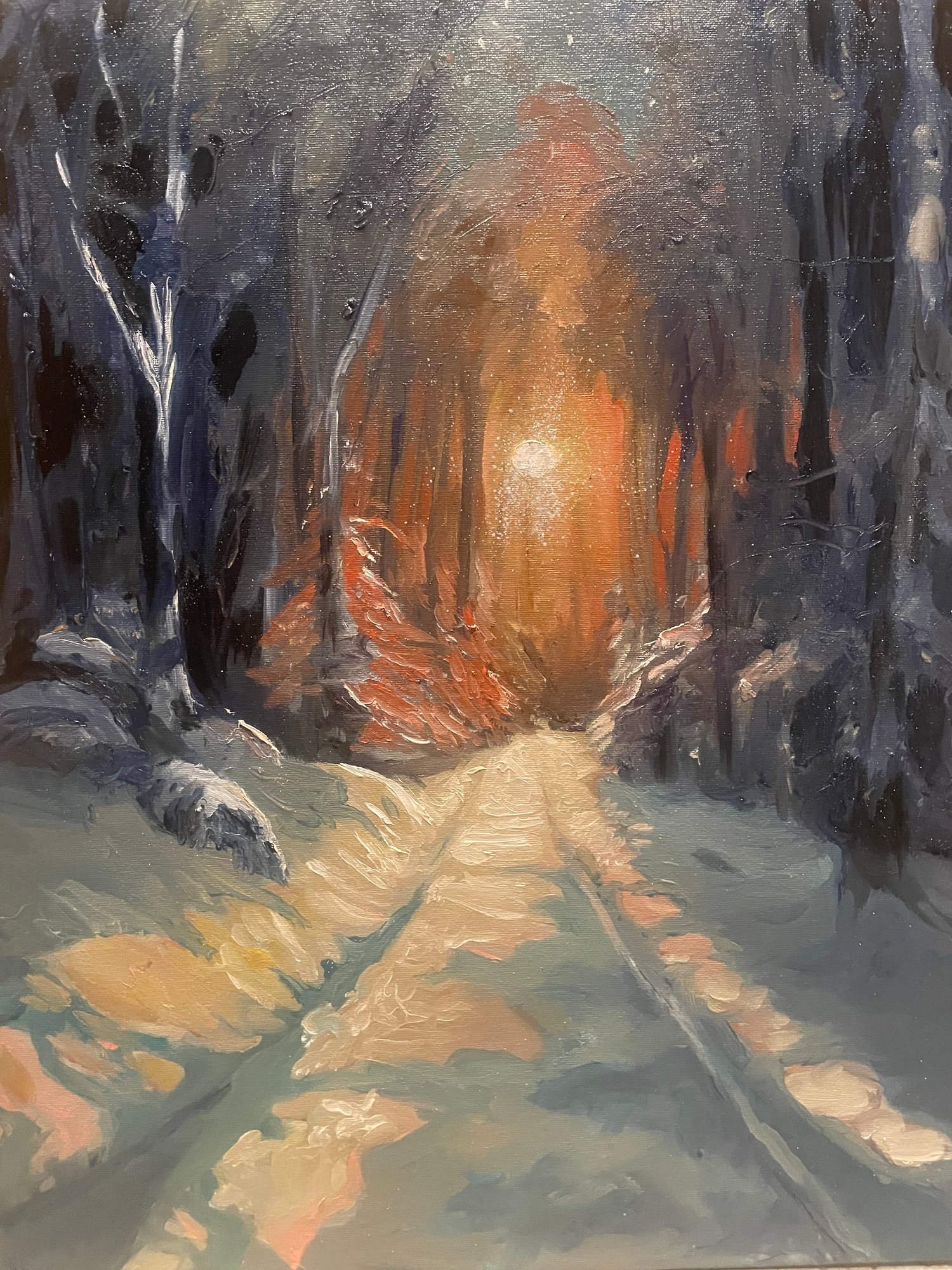 Painting - The cold walk