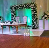 Image 2 of Green / white flower backdrop square arch only  8ft x 8ft 