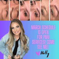 March Microblading Schedule Open-Deposit Only