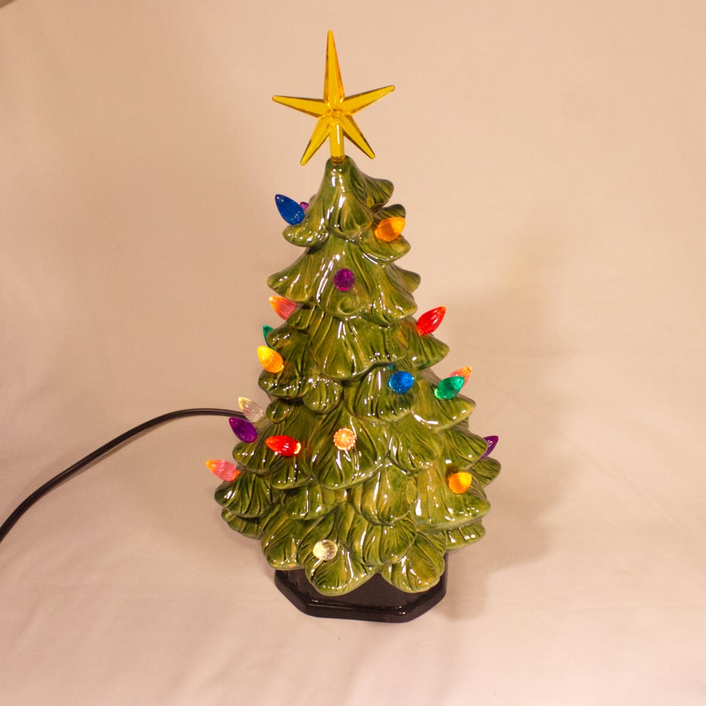 Image of Light up Vintage Mold Tree with Black Base 