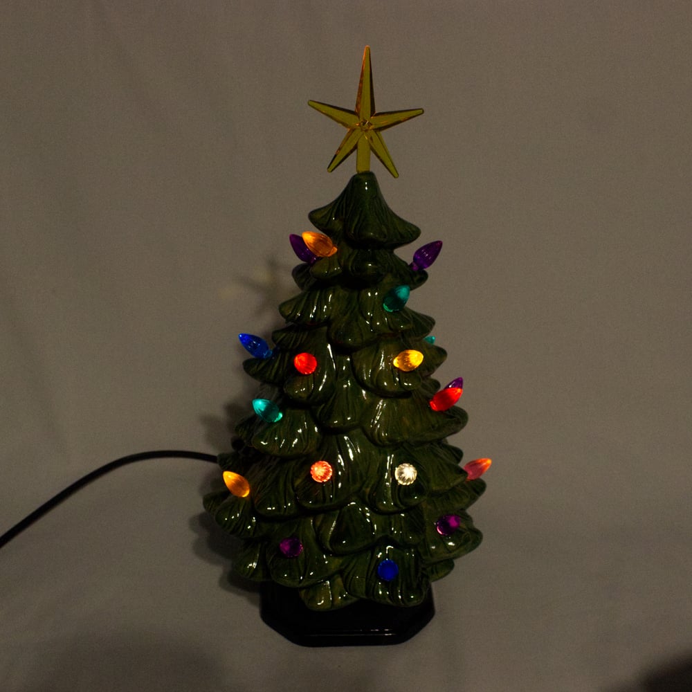 Image of Light up Vintage Mold Tree with Black Base 