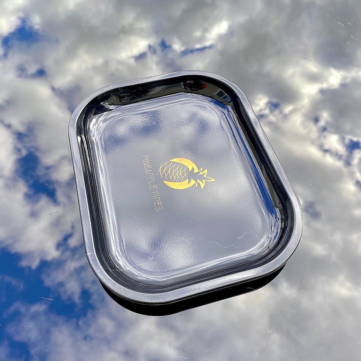 Image of Black Marble Pineapple Logo Rolling Tray