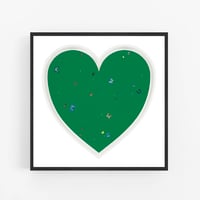 Image 1 of Damien Hirst - Love In, Green Heart, Fine Art Giclee Print, Square Poster