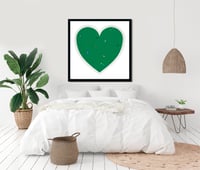 Image 3 of Damien Hirst - Love In, Green Heart, Fine Art Giclee Print, Square Poster