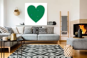 Image of Damien Hirst - Love In, Green Heart, Fine Art Giclee Print, Square Poster