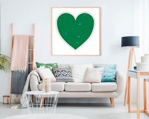 Image of Damien Hirst - Love In, Green Heart, Fine Art Giclee Print, Square Poster
